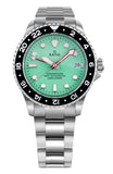 Ratio FreeDiver GMT Series Sapphire Stainless Steel Green Dial Automatic RTF059 200M Men's Watch