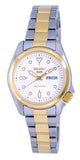 Seiko 5 Sports Two Tone Stainless Steel White Dial Automatic SRE004 SRE004K1 SRE004K 100M Women's Watch