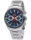 Seiko Conceptual Chronograph Stainless Steel Blue Dial Quartz SSB407P1 100M Men's Watch
