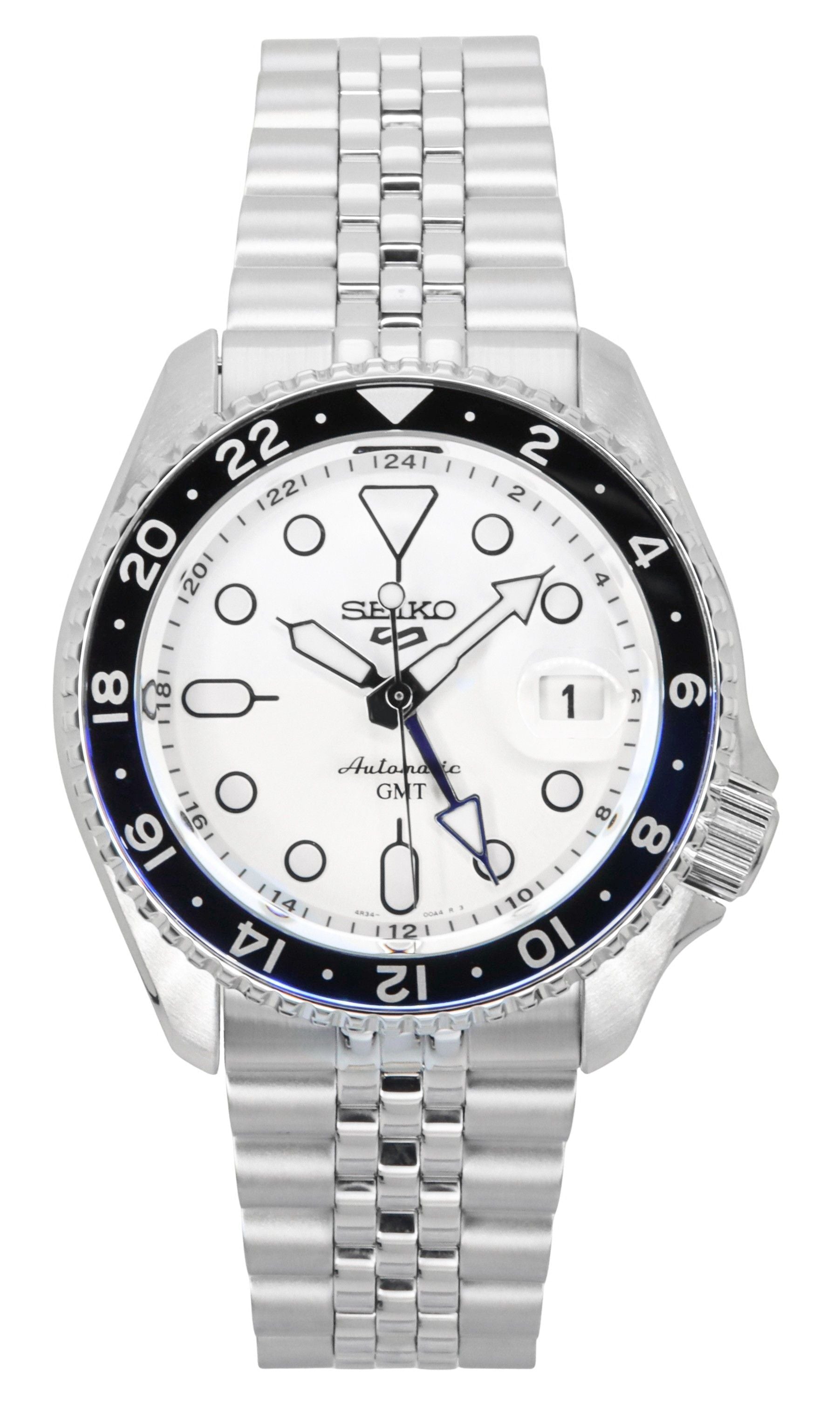 Seiko 5 Sports SKX GMT Stainless Steel White Dial Automatic SSK033K1 100M Men's Watch