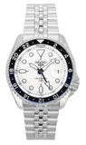 Seiko 5 Sports SKX GMT Stainless Steel White Dial Automatic SSK033K1 100M Men's Watch