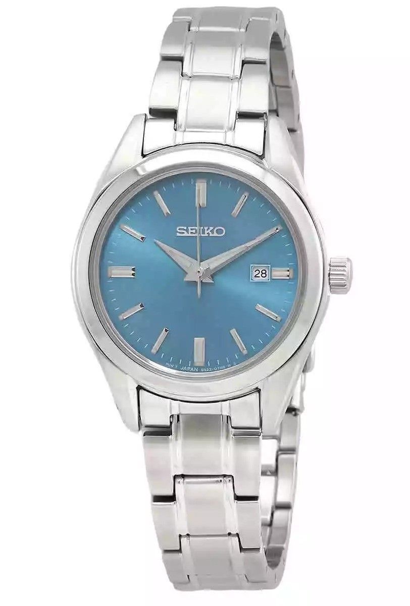 Seiko Classic Stainless Steel Blue Dial Quartz SUR531P1 100M Women's Watch