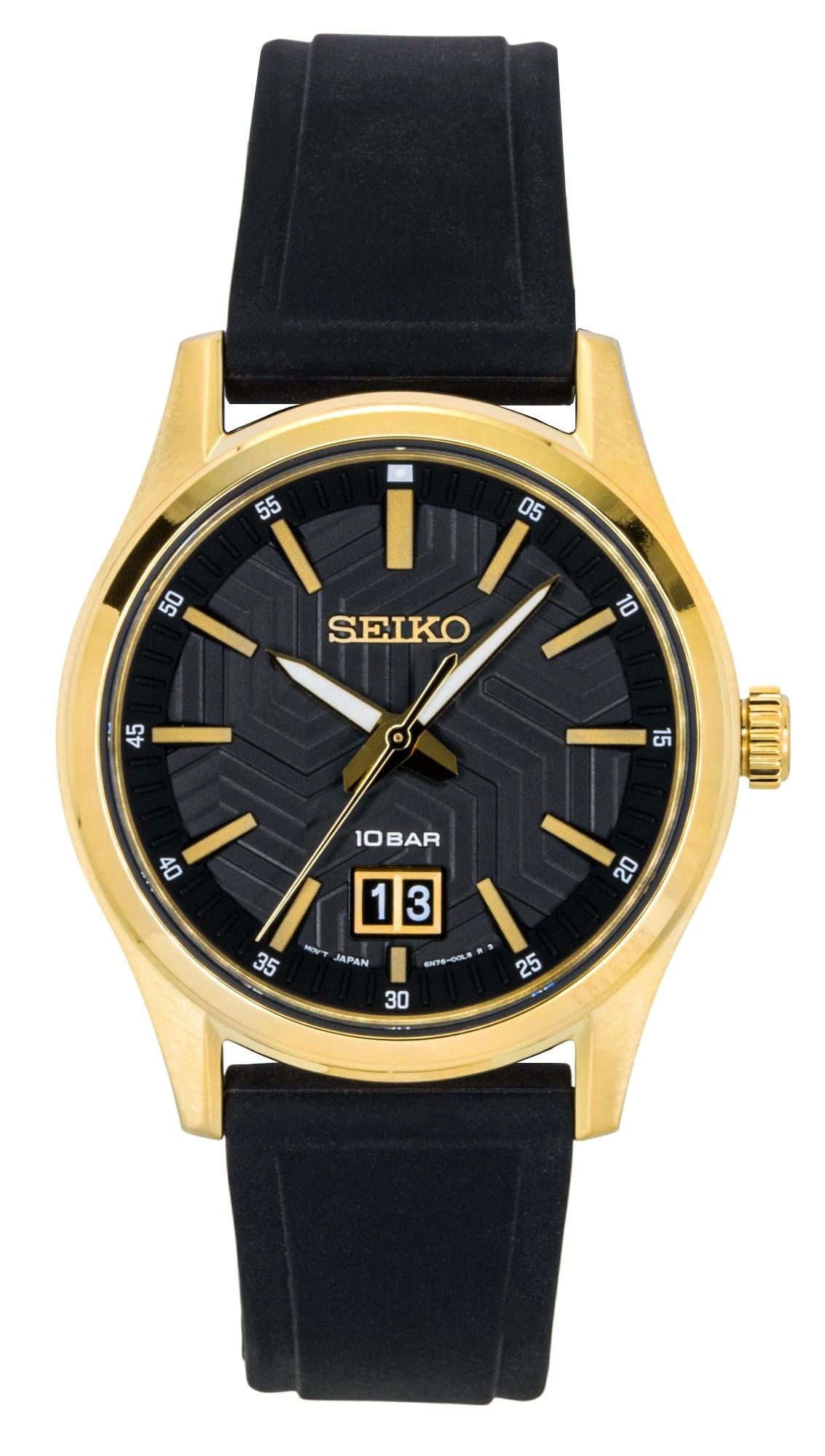 Seiko Conceptual Silicone Strap Black Dial Quartz SUR560P1 100M Men's Watch