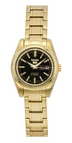 Seiko 5 Gold Tone Stainless Steel Black Dial 21 Jewels Automatic SYMK22K1 Women's Watch
