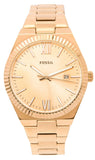 Refurbished Fossil Scarlette Rose Gold Stainless Steel Rose Gold Sunray Dial Quartz ES5258 Women's Watch