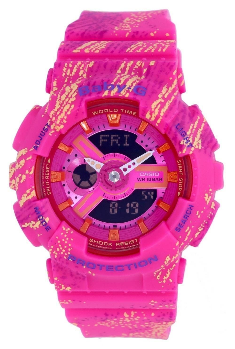 Refurbished Casio Baby-G Analog Digital Resin Strap Multicolor Dial Quartz BA-110TX-4A 100M Women's Watch