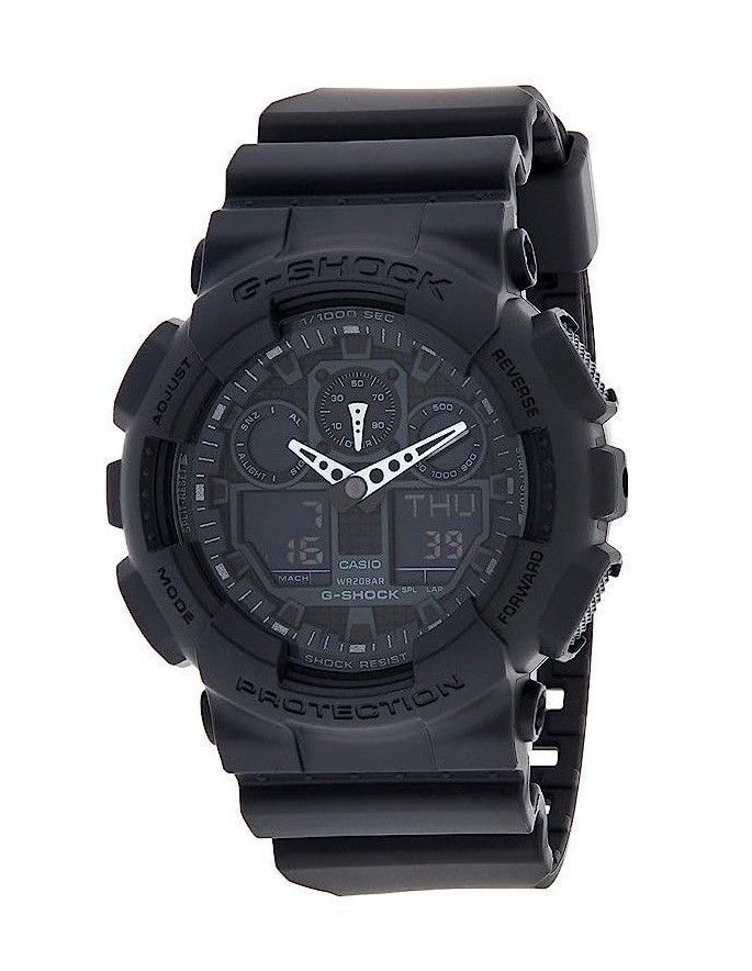 Refurbished Casio G-Shock Analog Digital Black Dial Quartz GA-100-1A1 200M Men's Watch
