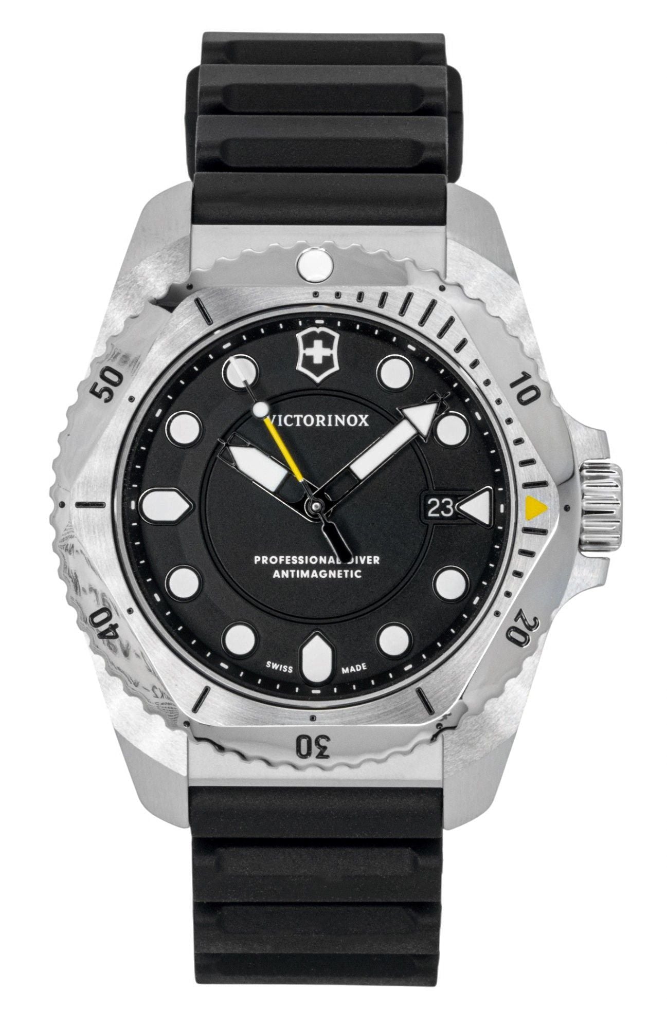 Victorinox Dive Pro Rubber Strap Matt Black Dial Quartz Diver's 241990 300M Men's Watch