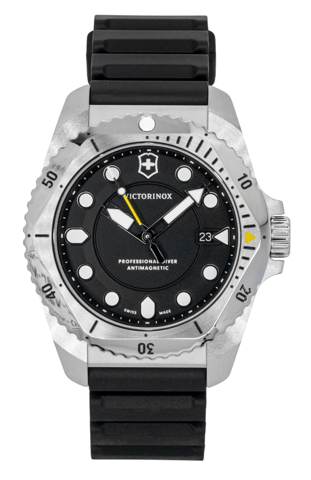 Victorinox Dive Pro Rubber Strap Matt Black Dial Quartz Diver's 241990 300M Men's Watch