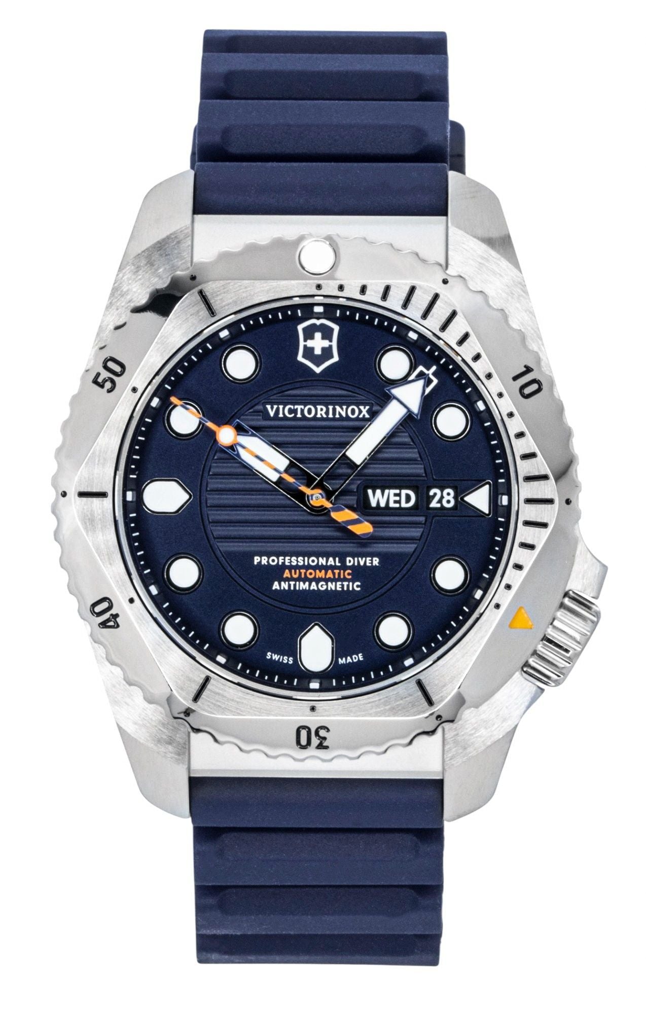 Victorinox Dive Pro Rubber Strap Matt Blue Dial Automatic Diver's 241995 300M Men's Watch