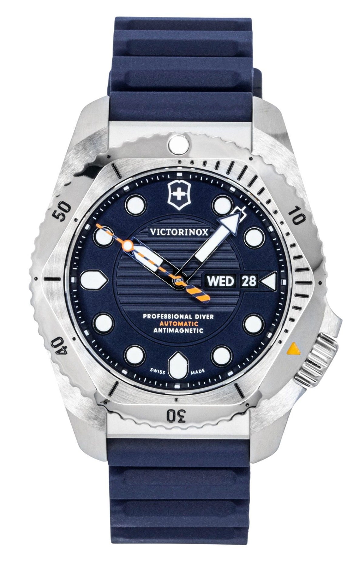 Victorinox Dive Pro Rubber Strap Matt Blue Dial Automatic Diver's 241995 300M Men's Watch