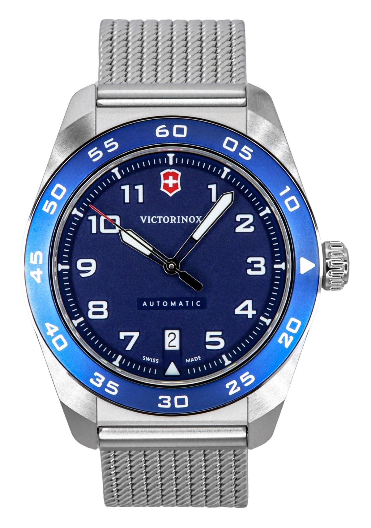 Victorinox Swiss Army Stainless Steel Blue Dial Automatic 242045 100M Men's Watch
