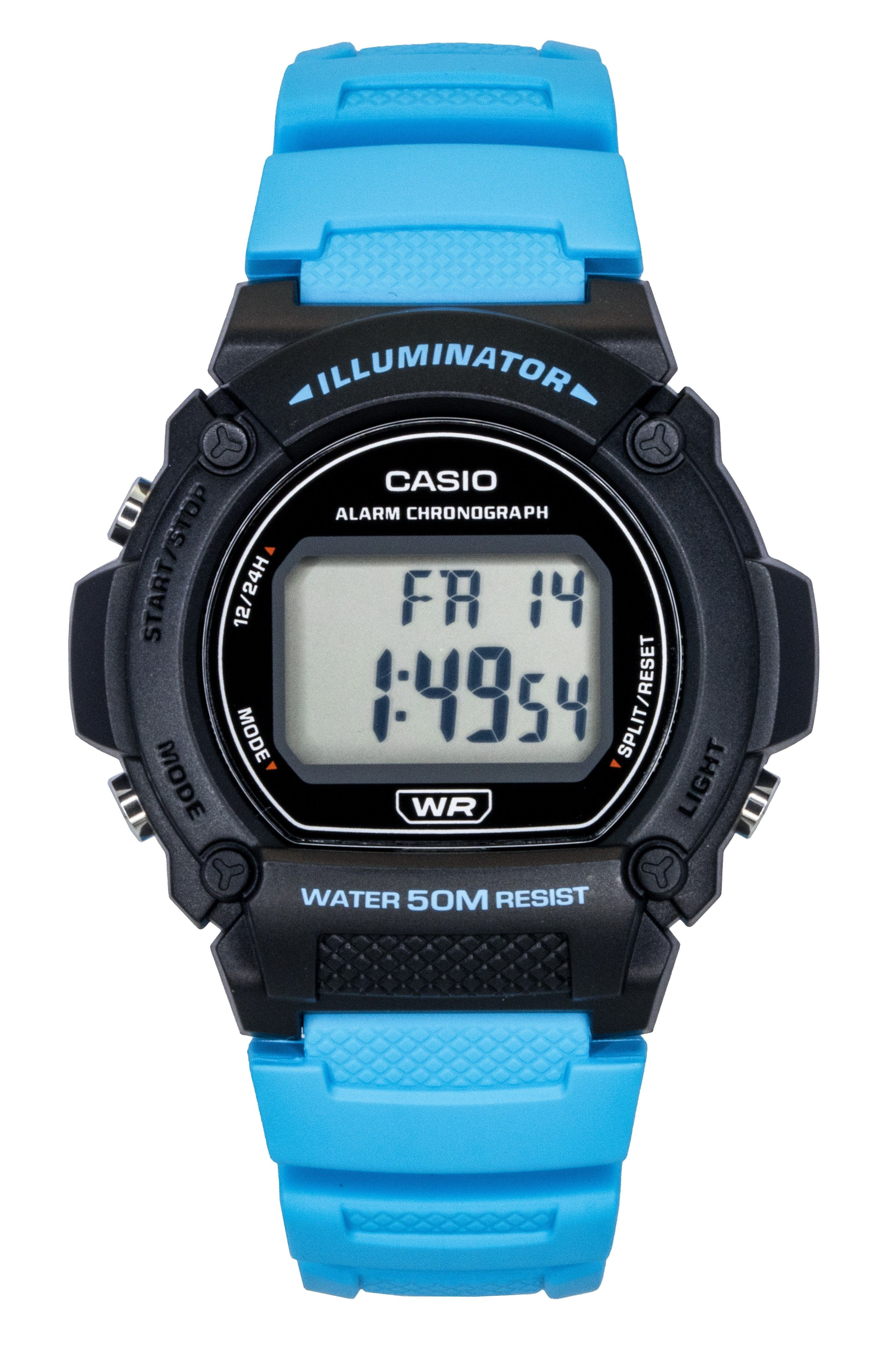 Casio Standard Digital Blue Resin Strap Quartz W-219H-2A2V Men's Watch