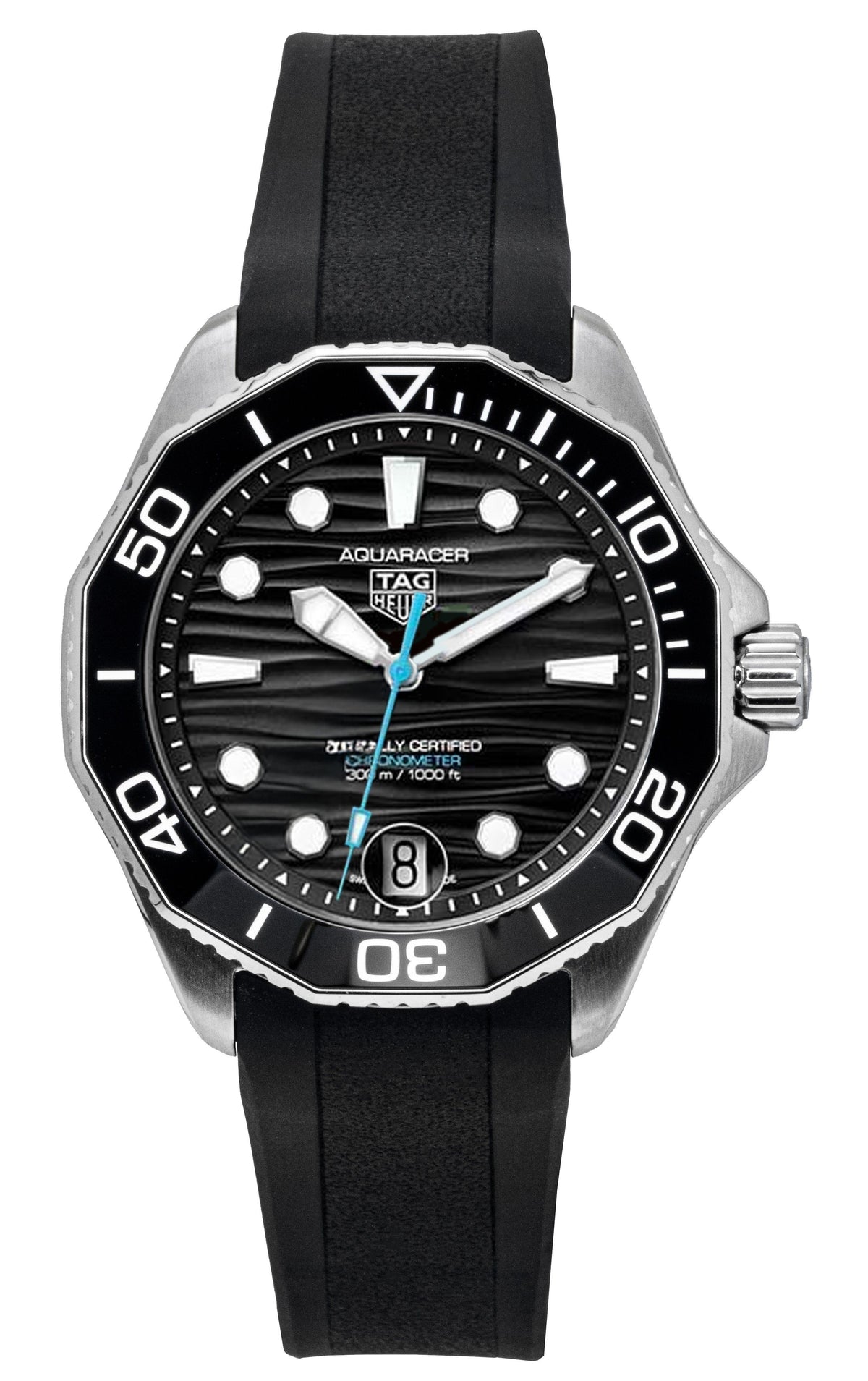 Tag Heuer Aquaracer Rubber Strap Black Dial Automatic Diver's WBP5110.FT6257 300M Men's Watch