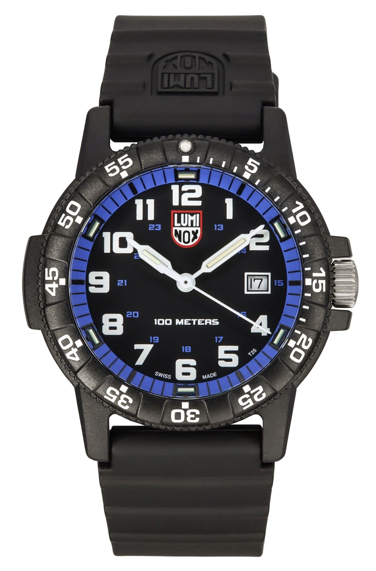Luminox Leatherback SEA Turtle Giant Polyurethane Strap Black And Blue Dial Swiss Quartz XS.0324 100M Men's Watch