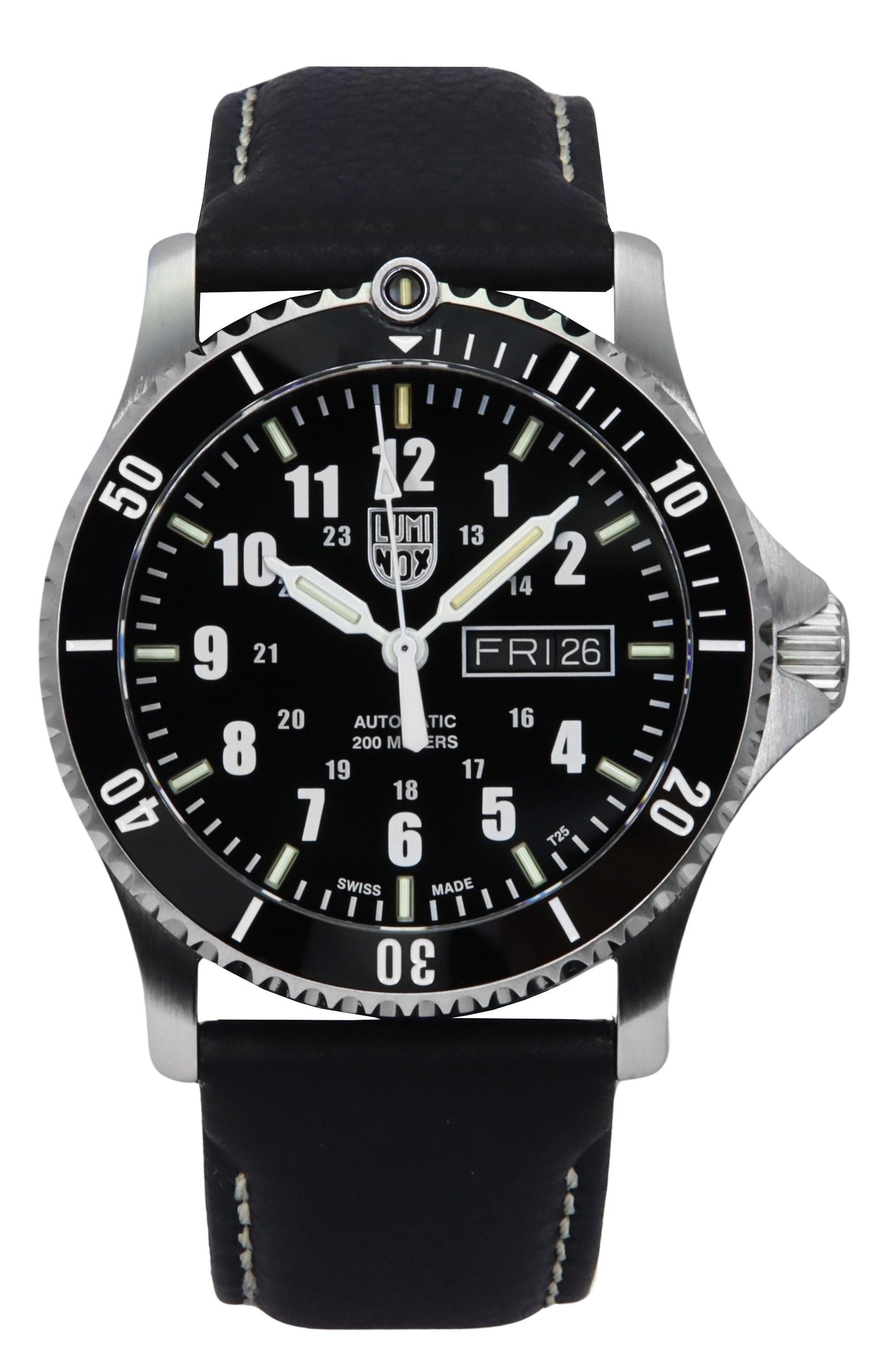 Luminox Sport Timer Leather Strap Blue Dial Automatic Diver's XS.0921 200M Men's Watch