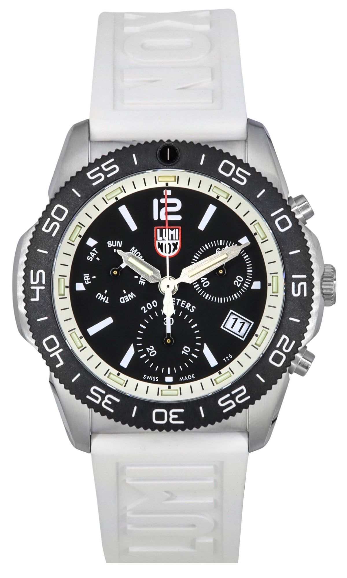 Luminox Pacific Diver Chronograph White Rubber Strap Black Dial Swiss Quartz Diver's XS.3141 200M Men's Watch