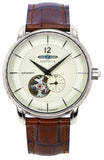 Zeppelin LZ-120 Bodensee Leather Strap Beige Open Heart Dial Automatic 81661 Men's Watch