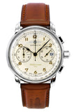 Zeppelin Mediterranee Chronograph Leather Strap Beige Dial Quartz 96705 Men's Watch